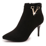 Botas Para Mujer Martin Antideslizante Elegancia Negra 