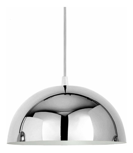 Lámpara Colgante Campana Grande 30 Cm Techo E27 Cromo Deco