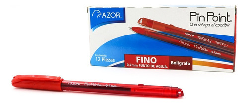 Pluma Pinpoint Azor 6810ro Rojo Paquete De 12 Piezas /vc
