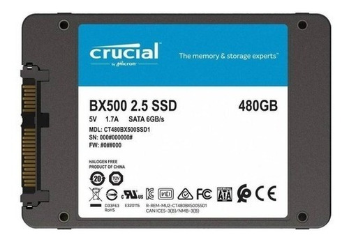 Disco Sólido Ssd Interno Crucial 480gb