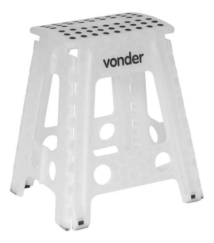 Banqueta Plástica Multiuso Dobrável 45cm 150kg Vonder Branco