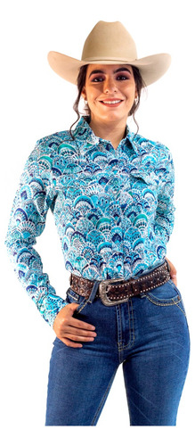 Camisa Vaquera Icy Denver Acuarela Turquesa  Cm111