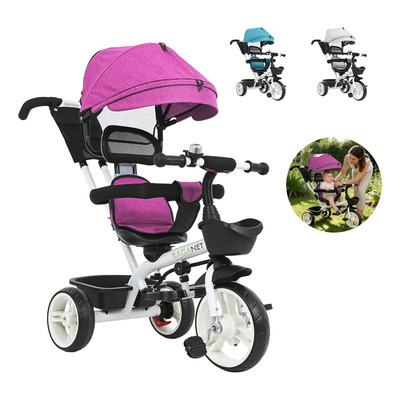 Triciclo Infantil 3 En 1 Para Bebé Bicicleta Tipo Carreola Color Rosa | Envío gratis