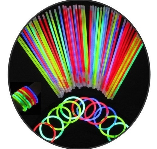 100 Pulsera Cyalume Neon Luminosa Fiesta Glow Boda Batucada