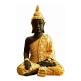 Estatua Imagem De Buda Eg Dourado Com Preto Importado