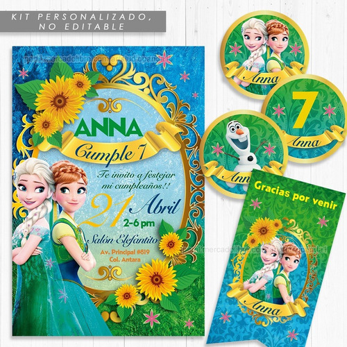 Kit Imprimible Frozen Personalizado Decoración Candy Bar