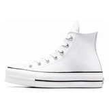 Tenis Converse De Plataforma Lift Blancos Bota Piel Mujer