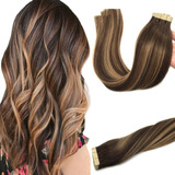 20 Extensiones De Pelo Humano Goo Goo Marron Y Rubio 45.7cm