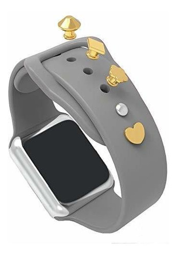 Bucles De Anillo Decorativos De Metal Para Apple Watch Gold