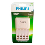 Carregador De Pilha Aa Aaa Bivolt Scb2440nb Philips Original