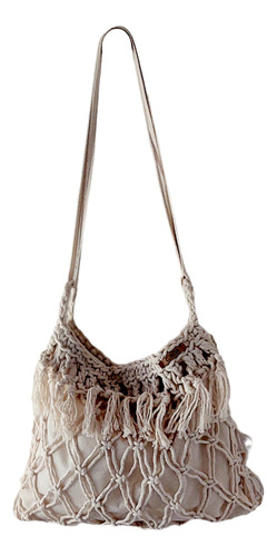 Bolso Tejido En Macrame Con Algodón Grueso