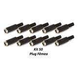 Kit 50 Plug Fêmea Jack P4 2,5mm