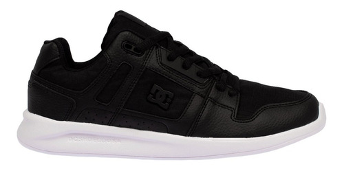 Zapatilla Dc Shoes Modelo Stag Lite Le Cuero Negro Blanco