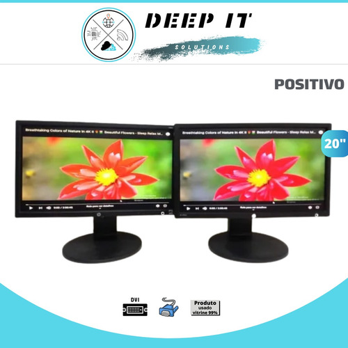 Lote 2 Monitores De 20  Positivo E2011p Lcd