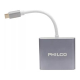 Adaptador Philco 3 En1 Tipo C A Hdmi + Usb 3.0 A Tipo C