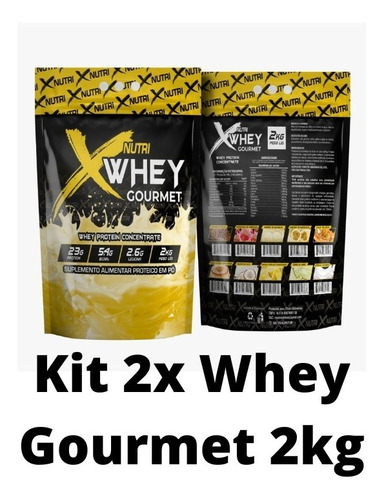Combo 2x Whey Protein Gourmet X-nutri 2kg Refil