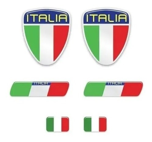 Kit Adesivo Resinado Emblema Escudo Placa Coluna Fiat Itália