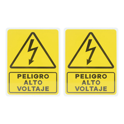 2 Piezas Señalamiento Letrero Peligro Alto Voltaje 20×25cm
