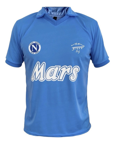  Camiseta Napoli Mars Campeon Italia 1990 Celeste Retro