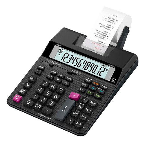 Calculadora 12 Dígitos Casio Com Bobina Impressora Hr-100rc