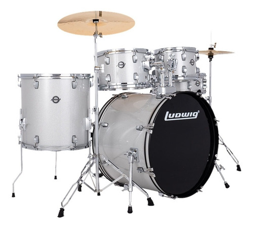 Batería Ludwig Accent Drum Set 5 Piezas Blanco Bombo 22