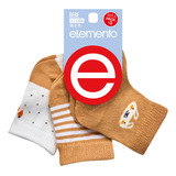 Pack X 3 Pares Medias De Bebe Nene/nena Elemento Talle 00/1