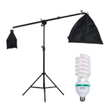 Kit Suporte Girafa + Tripe + Softbox 50x70 + Lampada 135w