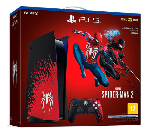 Sony Playstation 5 825gb Marvels Spider Man 2 Limited Edition Mídia Física