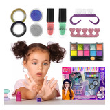 Kit Set Manicure Niña Pinta Uñas Infantil Glitter Navidad
