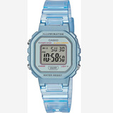 Relógio Casio Feminino Digital La-20whs-2adf Cor Da Correia Azul Cor Do Bisel Azul Cor Do Fundo Cinza