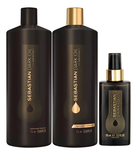 Sebastian Dark Oil Shampoo 1l + Cond 1l + Oleo Dark Oil 95ml