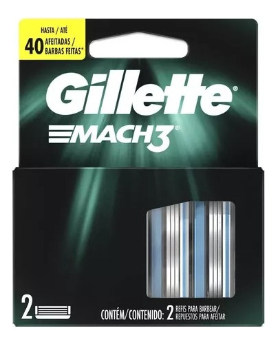Recarga Para Lâmina De Barbear Gillette Mach3 - 2 Unidades