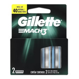 Recarga Para Lâmina De Barbear Gillette Mach3 - 2 Unidades