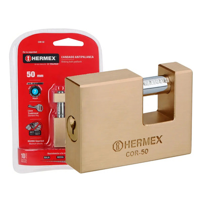 Candado Antipalanca 50 Mm Tradicional Hermex 43355 Color Dorado | MercadoLibre