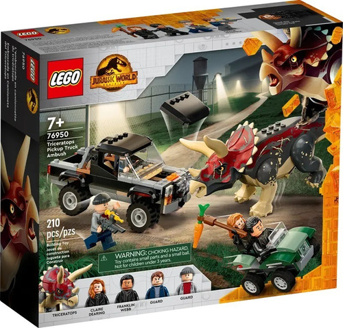 Lego Jurassic World Triceratops Pickup Truck 76950 210 Pzs