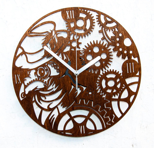 Yuser Reloj De Pared De Madera Steampunk - 12 Pulgadas - Fab