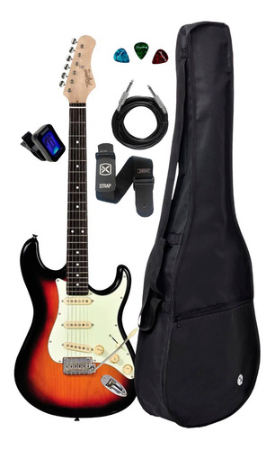 Guitarra Tagima T-635 Sb Df/mg Sunburst + Kit Capa Cabo Full