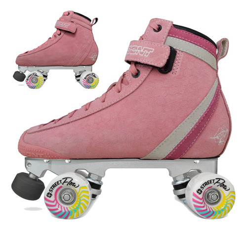 Bont Parkstar - Patines Profesionales De Gamuza Rosa Para R.