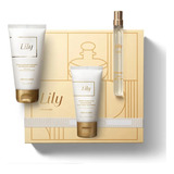 Kit Presente Estojo Lily Eau De Parfum Creme Hidratante Creme Acetinado - O Boticário - 3 Produtos