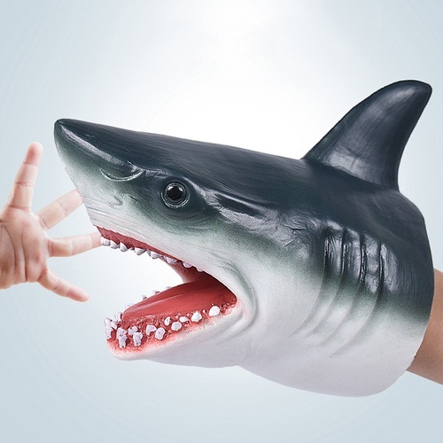 Brinquedo Unissex De Fantoches De Mão De Tubarão De Borracha