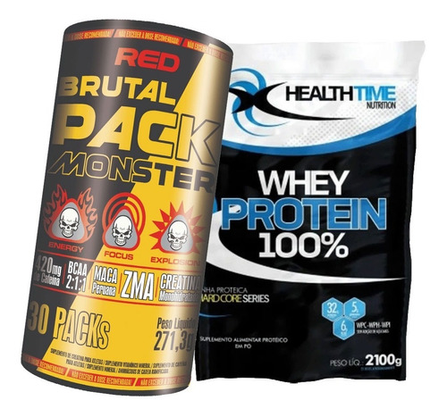 Kit Animal Whey Protein 100% 2,1kg + Anabol Pack 30 Paks Eu