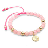 Pulsera San Miguel Cuarzo Rosa Oro Laminado 18k Iconic Store