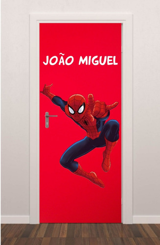 Adesivo Plotagem Porta Infantil Super Heroi Homem Aranha