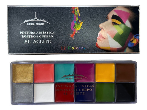 Maquillaje Artistico Profesional 12 Colores Rostro Cuerpo
