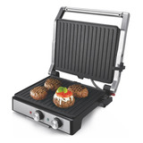 Asador Eléctrico Sandwichera Grill 2000w Metalico/negra