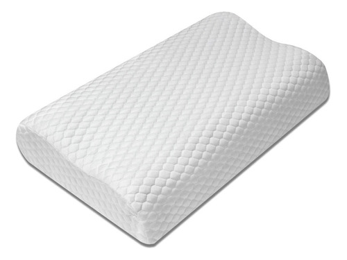 Set X2 Almohadas Viscoelásticas Masajeadoras Funda Tela Fría Color Blanco