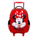 Mochila Rodinhas 3d  Infantil Minnie Mouse Vermelha Xeryus