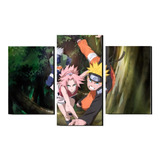 Cuadro Decorativo Tríptico Naruto Y Sakura