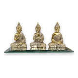 Trio Mini Buda Tibetano Sabedoria Decoracao Enfeite Casa Md2