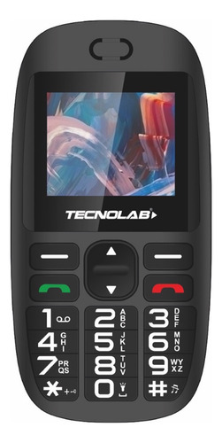 Teléfono Senior Tecnolab 4g Bt 1.7 Adulto Mayor Negro Tl486